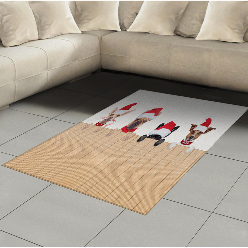 Christmas High Density Long Fiber Poly Threads Decorative Area Rug Carpet, Rectangle 4' x 5'8"