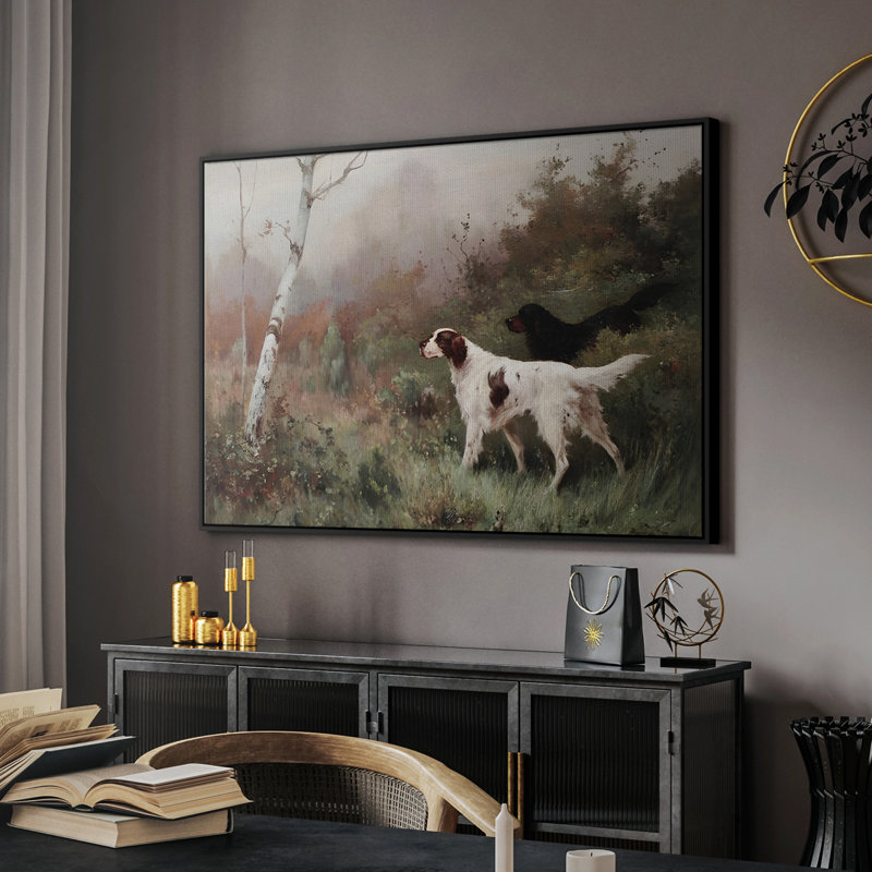Paysage rétro - CCLIX, Toile avec cadre flottant noir, H 17 po x l 25 po x P 2 po