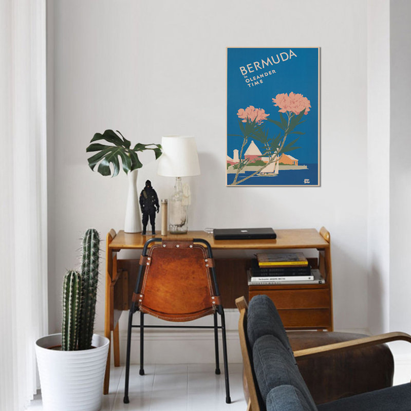« bermudes travel poster i », impression sur toile, H 12 po x l 8 po x P 0,75 po, Pas de tapis, Toile tendue