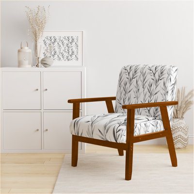 Chaise rembourrée Floral - fauteuil gris Reed argenté