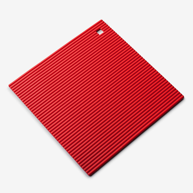 Silicone Square Trivet Mat, 22cm, Red