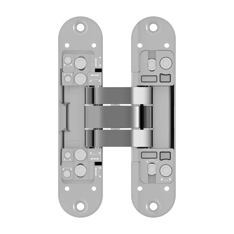 Chrome 3D Adjustable Heavy-Duty Concealed Door Hinge