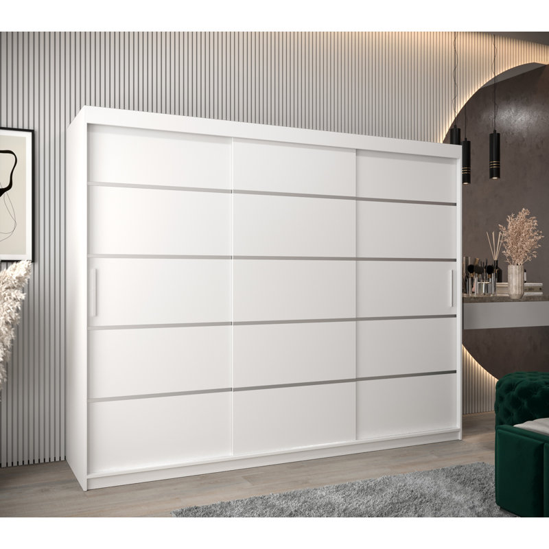 Livnat 3 Door Manufactured Wood Wardrobe, White Matt