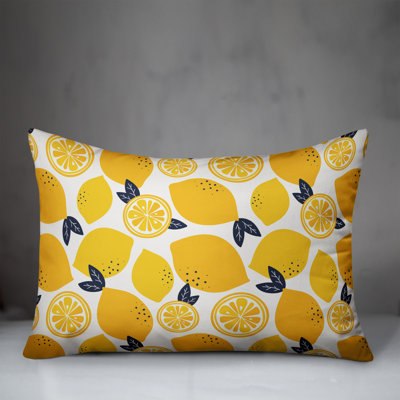  Lemon Print Outdoor Rectangular Pillow