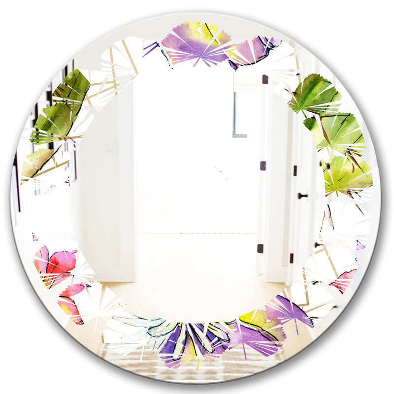 Miroir mural Coastal, H 23,6 po x l 23,6 po, Feuilles de cactus