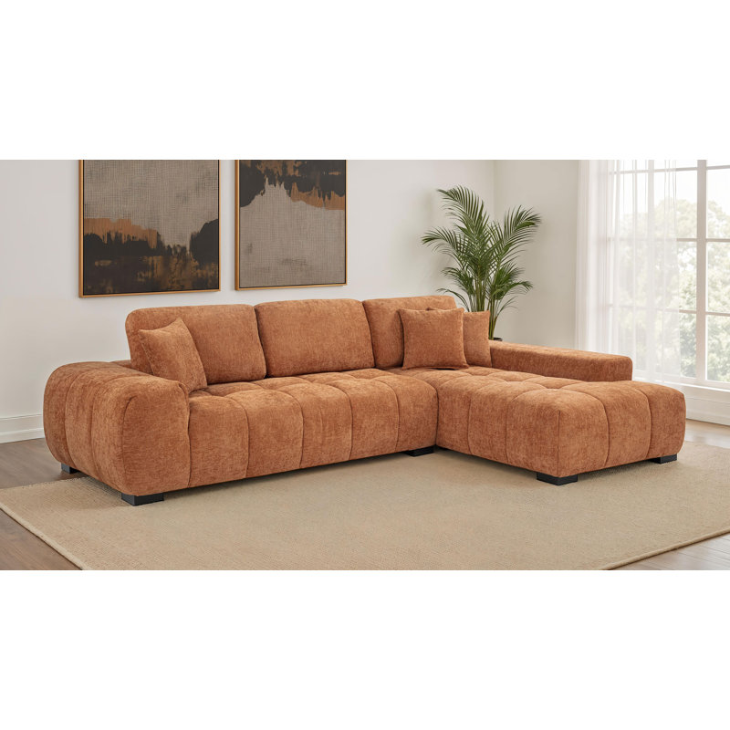 Canapé modulaire rembourré en tissu Octavia Orange