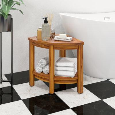 Balconera 18" Wood Shower Bench with Non-Slip Feet