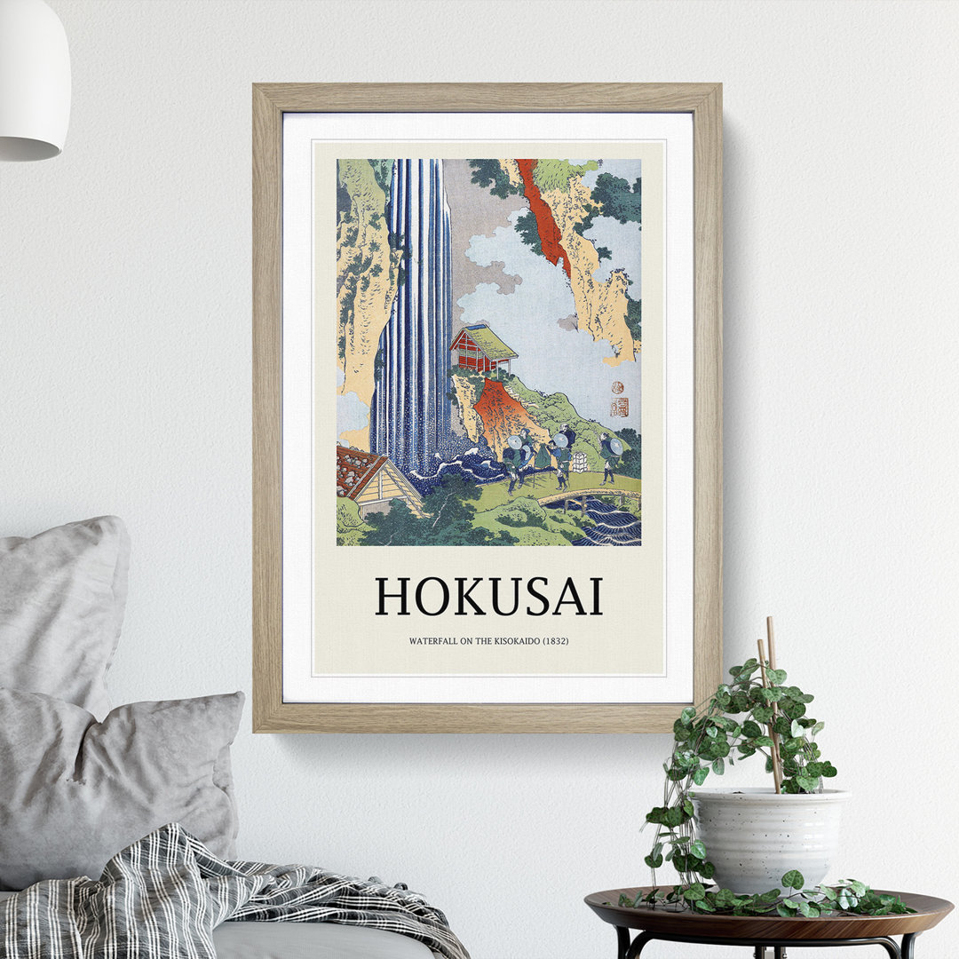 The Waterfall in Ono on the Kisokai Road by Katsushika Hokusai - Picture Frame Painting