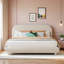 Lit plateforme tapissier au design incurvé et structure solide-711789172