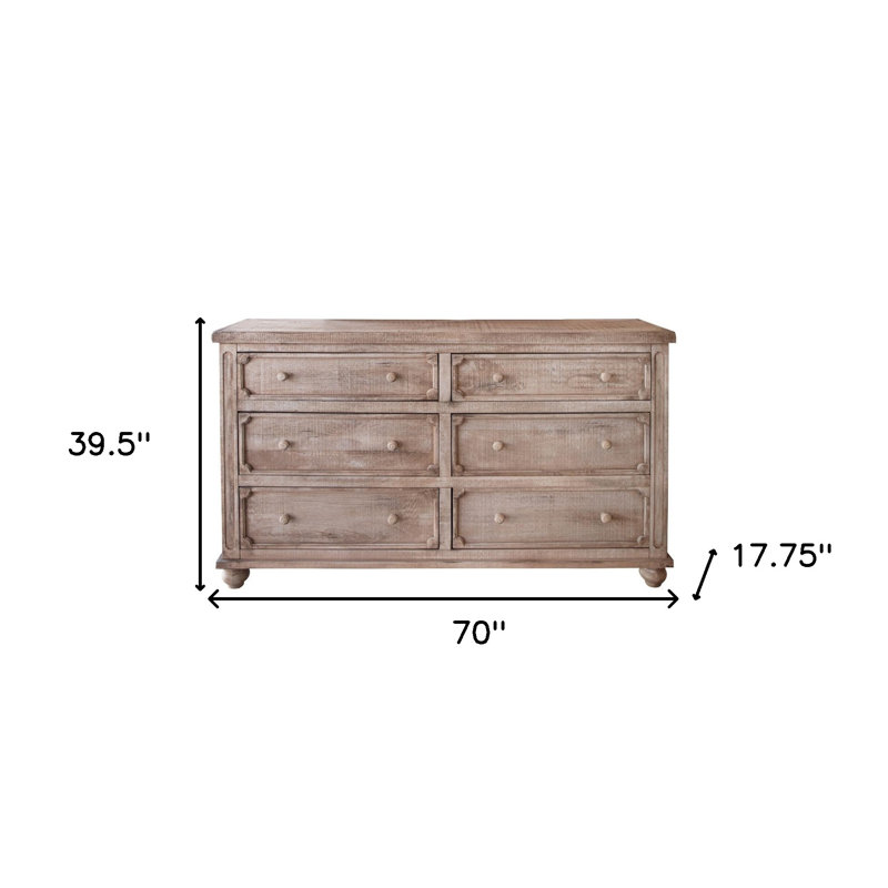 Commode 6 tiroirs Aruba Natural
