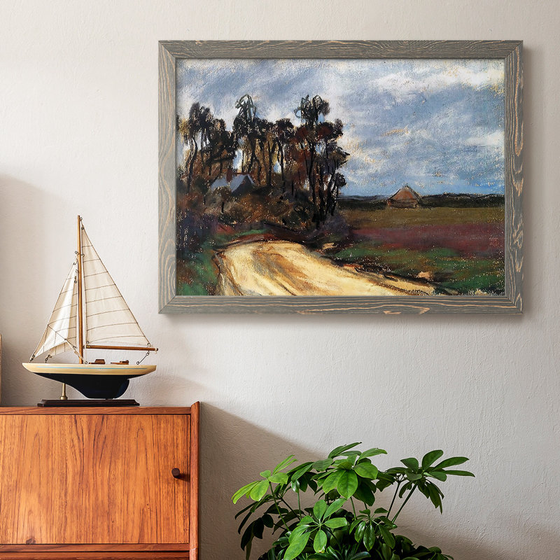 La route et la maison, reproduction d'art sur toile, Gris, H 28 po x l 42 po x P 1,5 po