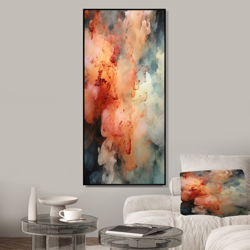 Beyond Boundaries Smoke, Black Floater Framed, 60" H x 28" W x 1.5" D