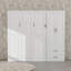Lit escamotable horizontal Queen Size avec tiroirs de rangement, lit mural pliable multifonctionnel avec armoire et tête de lit rembourrée-134158481