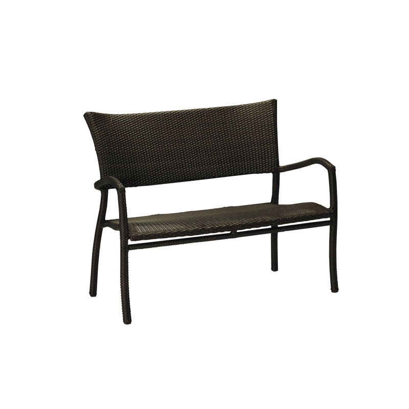 Skye Wicker Garden Bench, Skye #2 Black Walnut
