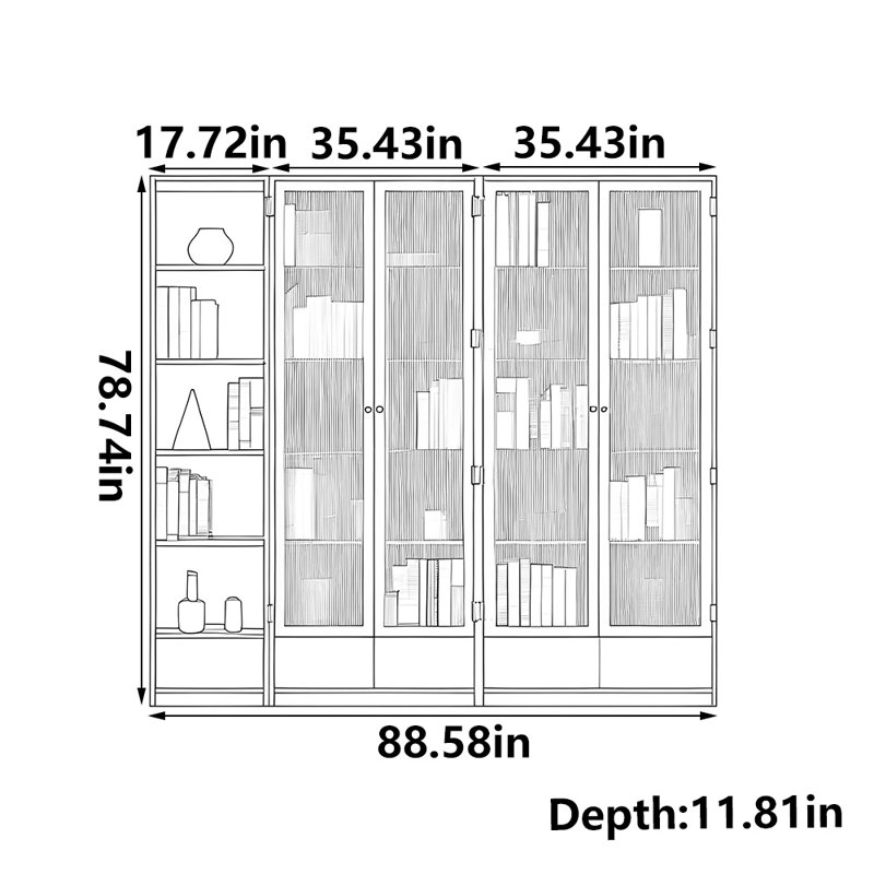 Large capacity high appearance level bookcase