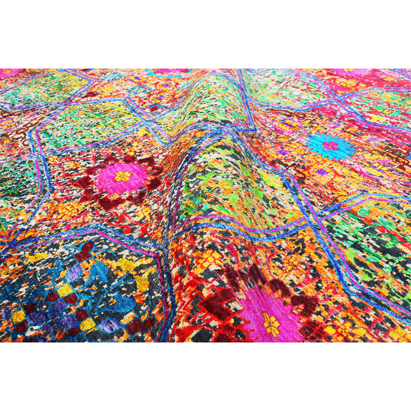 MOHI47041MUMU Wool Floral Area Rug, Rectangle 10' x 14'