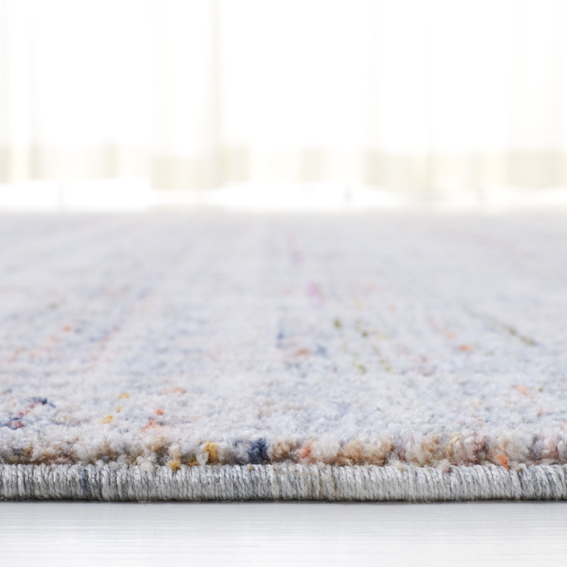 Hand-Knotted Silver & Green Square Synthetic Area Rug - 79"x79"