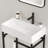 Lofi 24" Bathroom Vanity With Ceramic Basin, Freestanding Bathroom Console Sink Set, White Rectangular Ceramic Basin Without Faucet, Open Metal Leg, Storage Shelves-1679223192-1679223190
