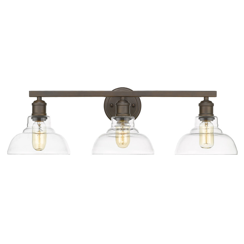 Searcy 3 - Light Dimmable Vanity Light, Rubbed Bronze, Clear Glass