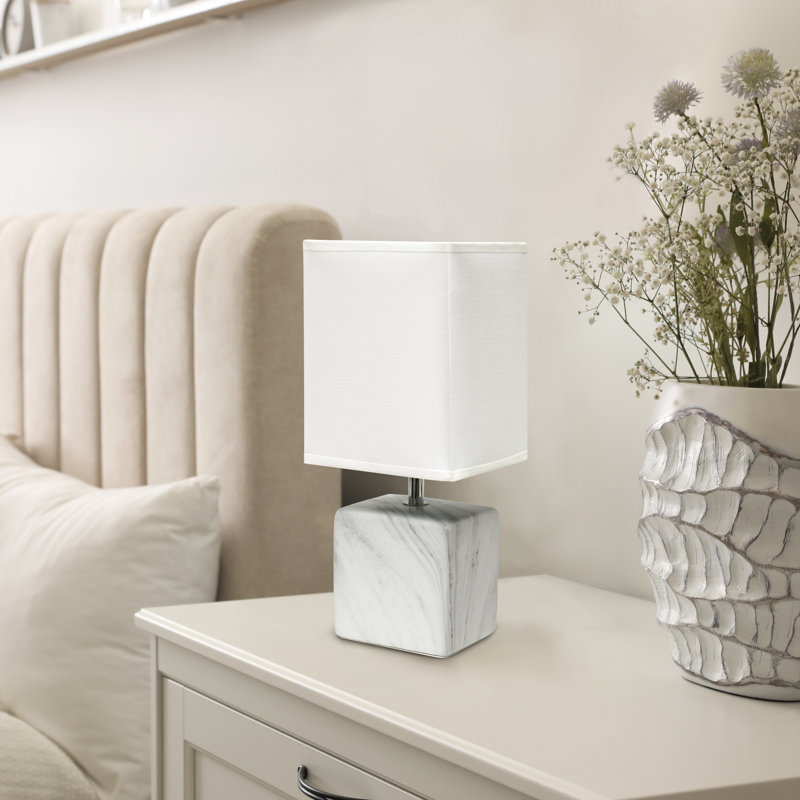 Eri Ceramic Table Lamp, White, White