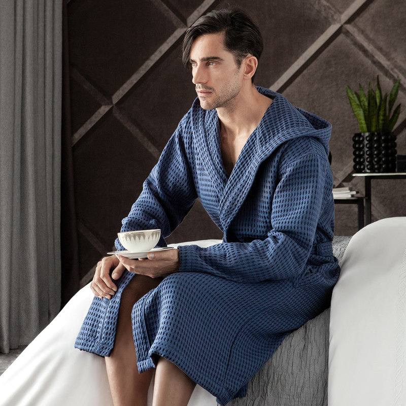 Emborio Cotton Blend Terry Cloth Bathrobe, S