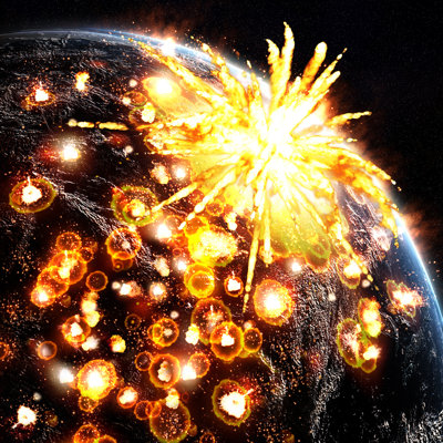 Impacts d'astéroides sur la planète par Petedraper