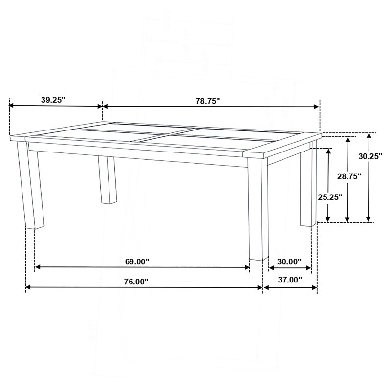 Ensemble de table de salle à manger rustique brun doré, 7