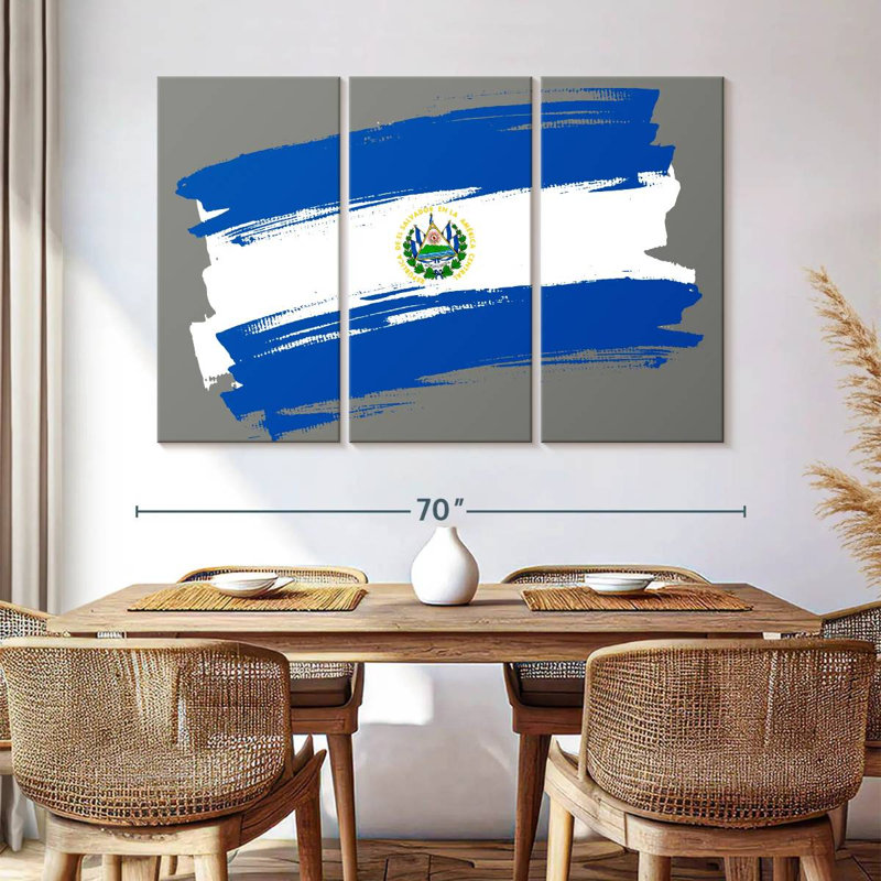 Brushed El Salvador Flag, 20" H x 33" W
