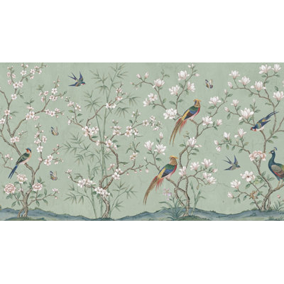 Adhésif mural floral chinoiserie