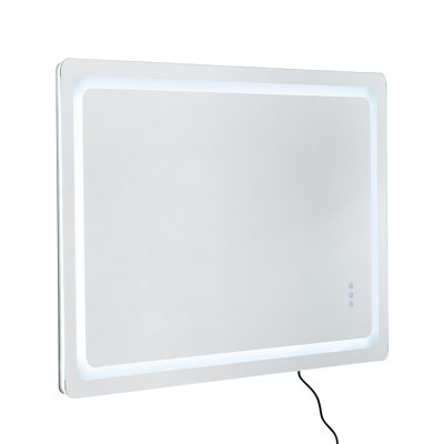 Miroir de salle de bain mural à DEL 3 couleurs antibuée pour salle de bain 32 x 48 po