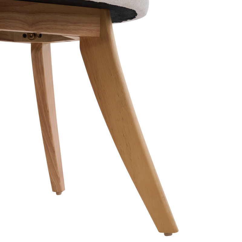 Chaises de salle à manger rembourrées Skara, 4, Coussin blanc / structure naturelle