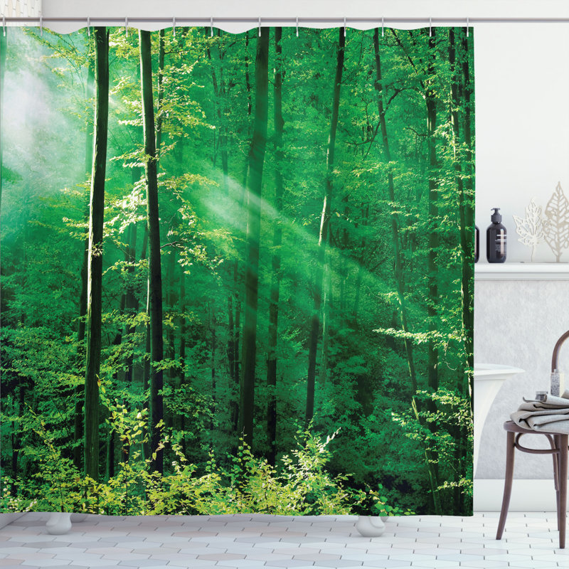 Shower Curtain with Hooks Included, 70" H x 69" W