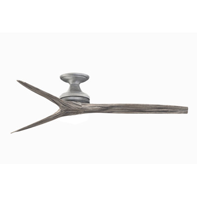 Spitfire 60 inch Flush Indoor/Outdoor Ceiling Fan - Galvanized with Weathered Wood Blades