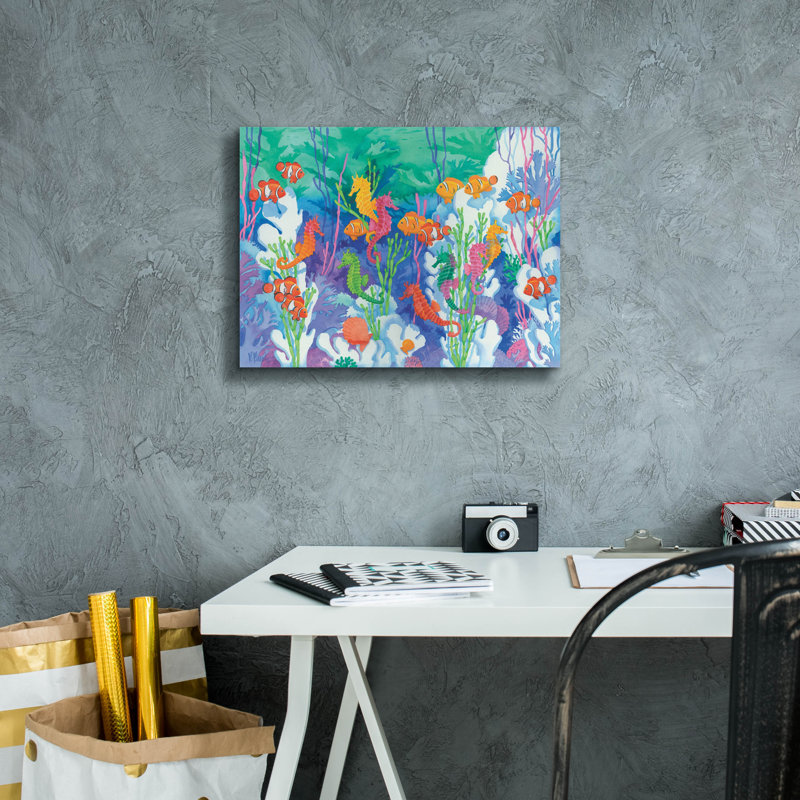 «Lark Manor ™« Seahorse Lagoon »par Paul Brent, art mural sur toile, H 12 po x l 16 po