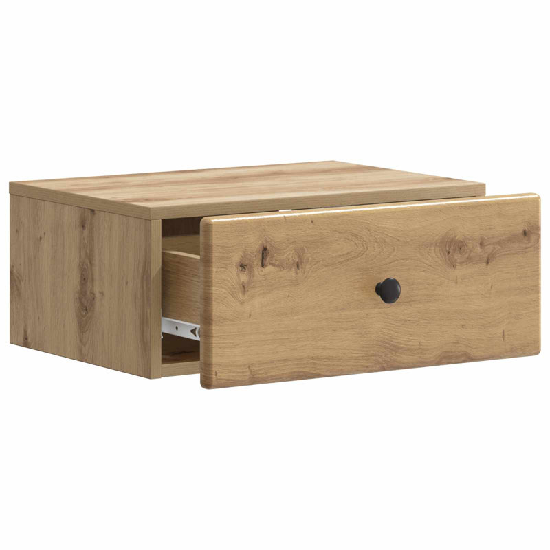 49cm W Manufactured Wood Bedside Table, Artisan Oak