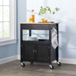 Alezandro Solid Wood Top Kitchen Island