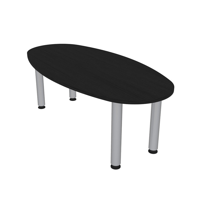 Table de conférence ovale 5 pieds avec pieds, Cyprès noir, H 29 po x l 70 po x P 34 po