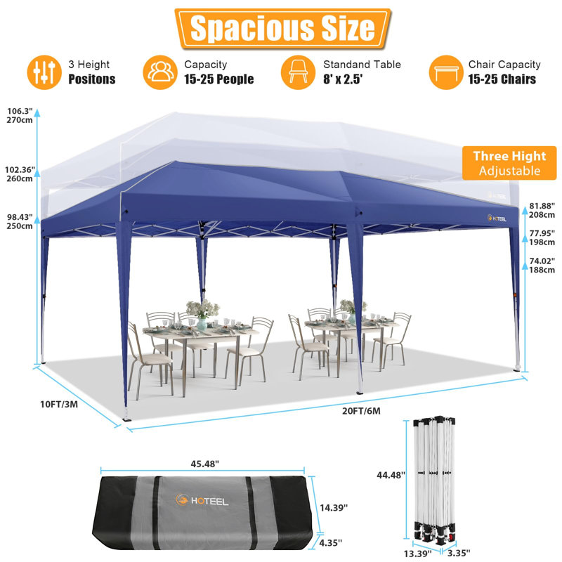 236'' W x 118'' D Metal Canopy, Dark Blue