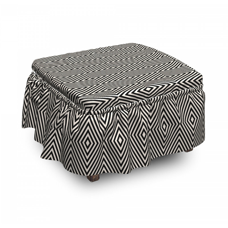 Housse pour repose-pieds rhombuses optique illusion