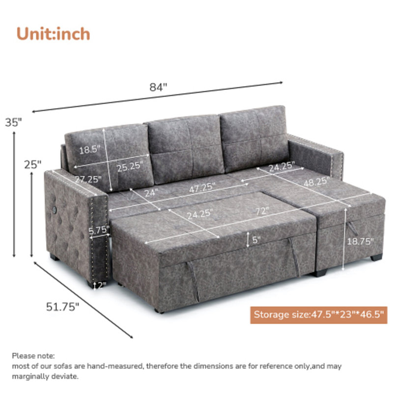 Veeraaj Upholstered L-Shaped Sectional Right Hand Facing