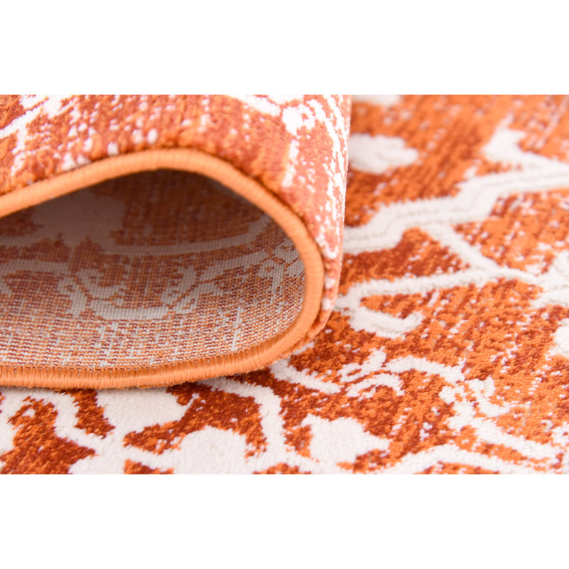Folkeste Oriental Area Rug, Rectangle 7'1" x 10', Orange