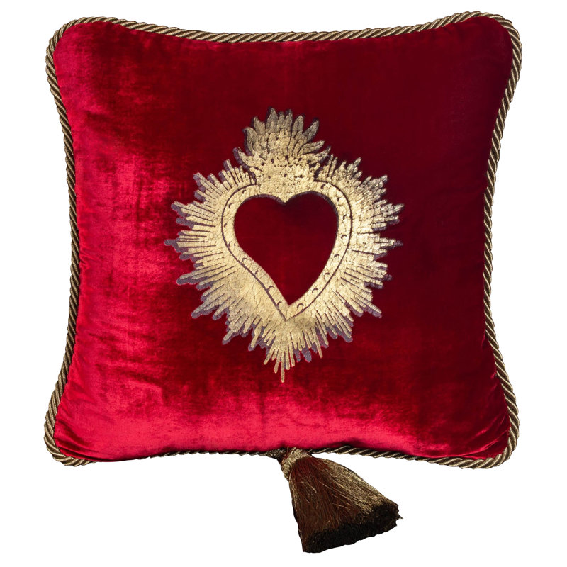 Sacred Heart I Velvet Square Pillow Cover