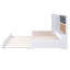 Lit de jour avec tablettes de rangement, tableau noir, tableau de liège, ports USB et lit gigogne simple, blanc-283646122
