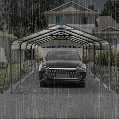 13 ft. W x 26.5 ft. D Metal Carport, Car Canopy and Shelter