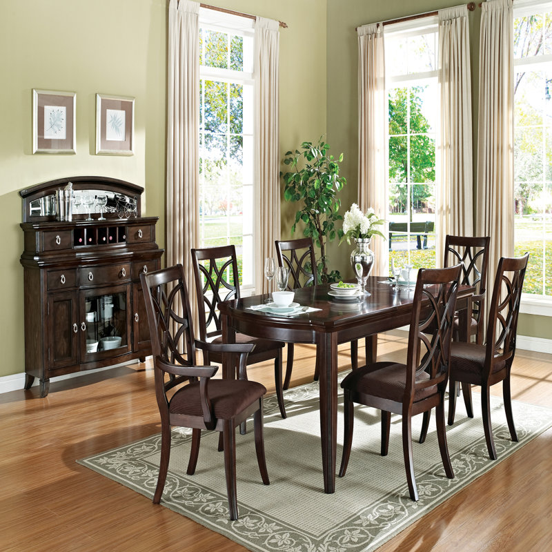 Dark Walnut Finish Dining Table w/1 Leaf