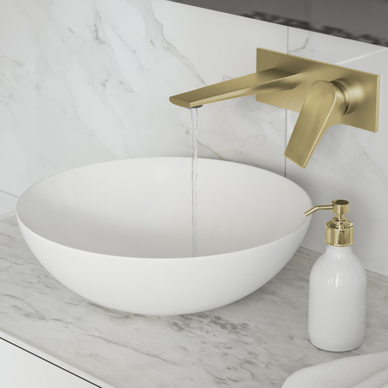 Monaco Single-Handle, Wall-Mount, Bathroom Faucet in Brushed Gold, Brushed Gold