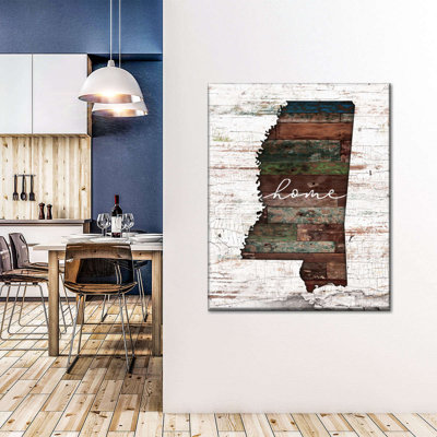"Mississippi Home Map On Canvas", art textuel