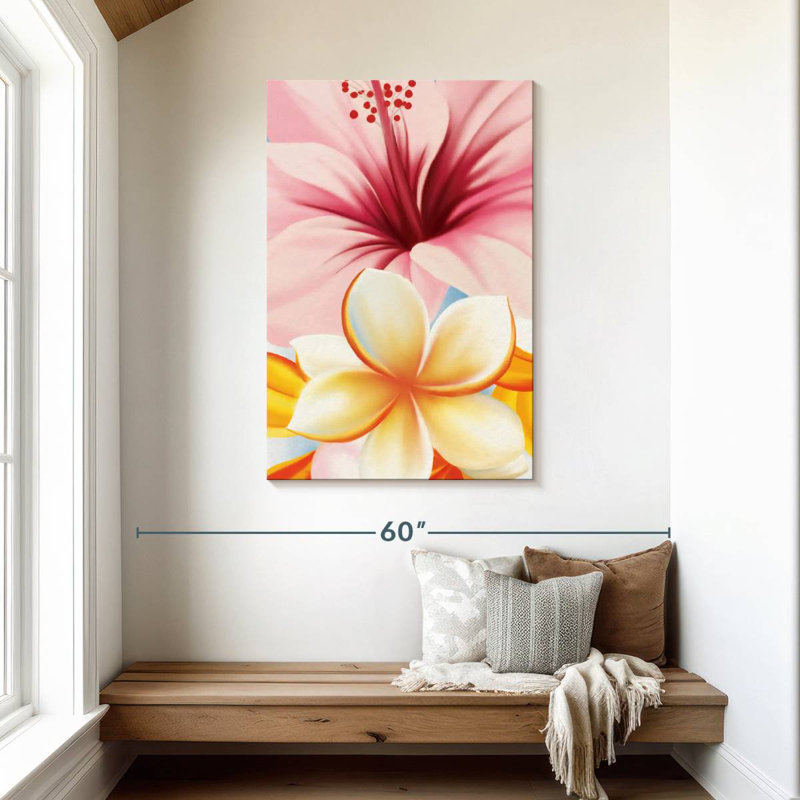 Hibiscus et fleurs de plumeria Harnek, H 45 po x l 30 po