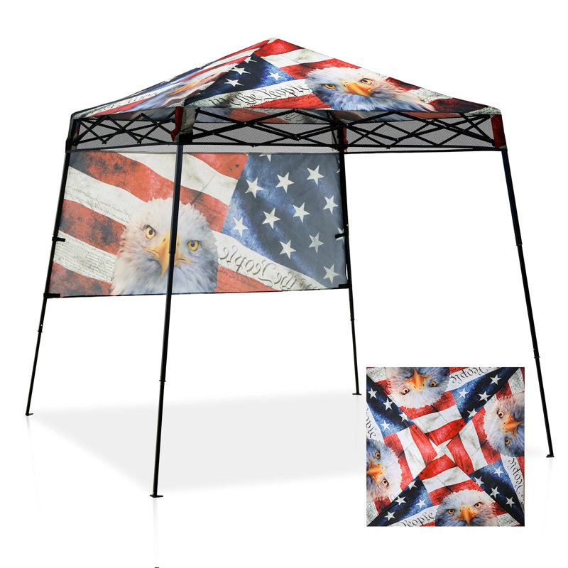 Pavillon escamotable de 8 pi L 8 pi. D Tente de réception en acier, American Icon
