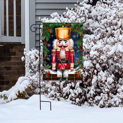 Christmas Wooden Nutcracker Garden Flag 12x18